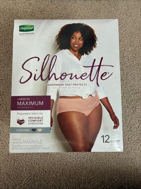 Depend Silhouette Incontinence Underwear for Women Large/XL- 12 Count. New